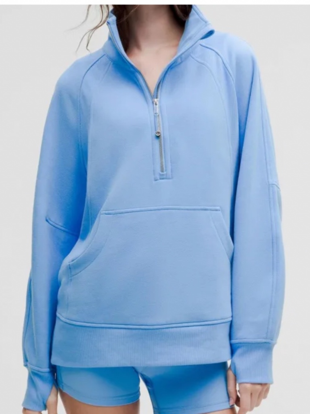 Lululemon Scuba Oversized Sweatshirt Funnel Neck Half Zip Longer Length Sinatra - Picture 3 of 16